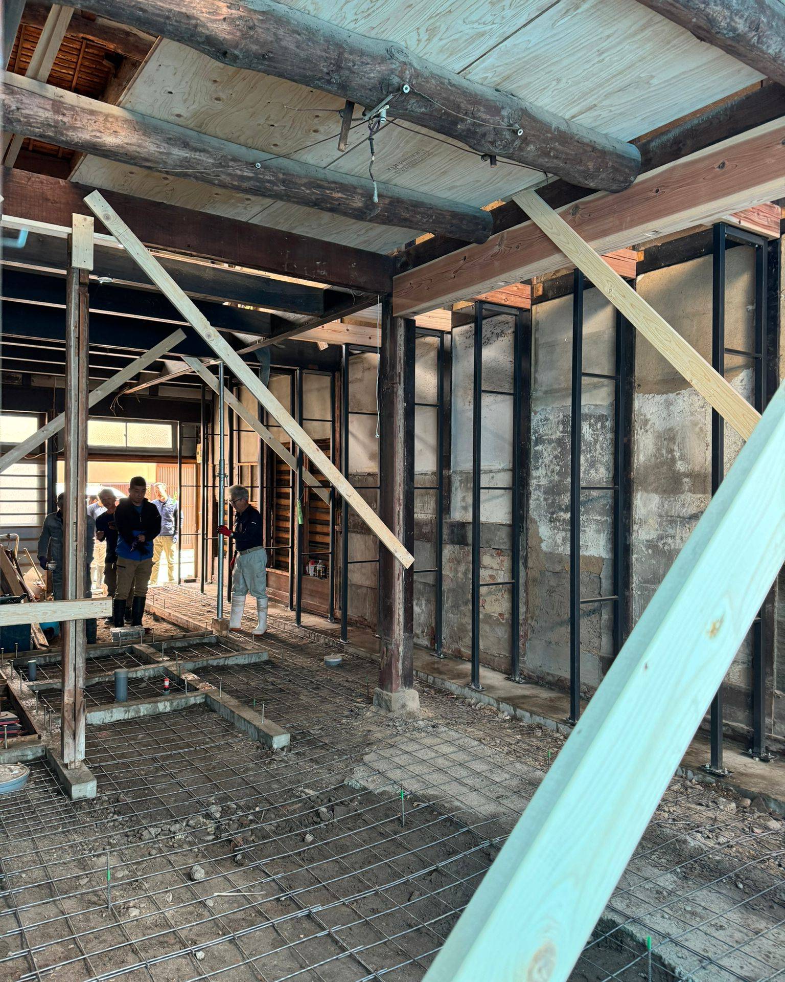 Renovation progress at Bosco I project by Heritage Homes Japan in Shijo, Kyoto.